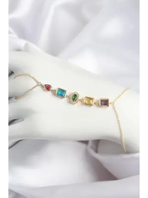 Pirinç Renkli Zirkon Taşlı Model Gold Renk Şahmeran