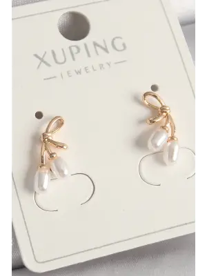  Rose Renk İnci Detay Düğüm Model Çelik Küpe