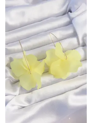  Sarı Renkli Flora Küpe