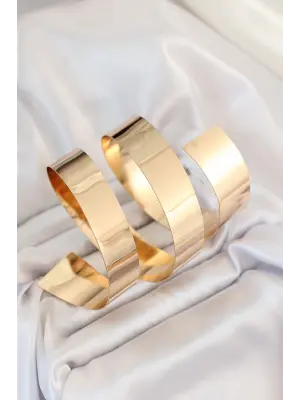 Pirinç Sarmal Gold Renk Kadın Pazu Bileklik