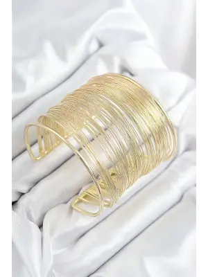 Pirinç Tel Sarma Model Gold Renk Kadın Bileklilk