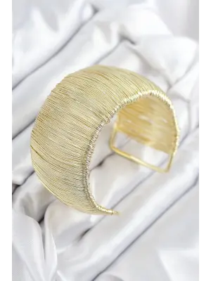 Pirinç Tel Sarma Model Gold Renk Kadın Bileklilk