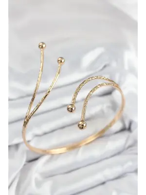 Pirinç Topcuk Model Gold Renk Kadın Pazu Bileklik