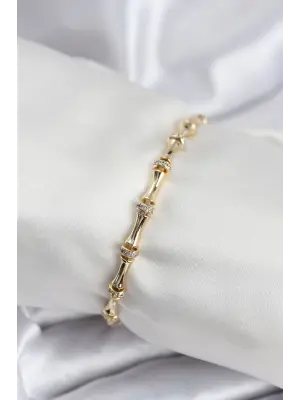 Pirinç VIP Seri Gold Renk Kemik Model Kadın Bileklik