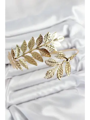Pirinç Yaprak Model Gold Renk Pazu Bileklik