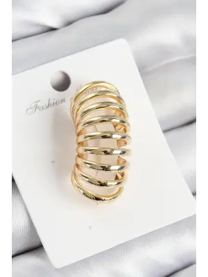 Pirinç Yay Model Gold Renk Sağ Kıkırdak Küpe