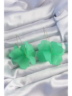  Yeşil Renkli Flora Küpe