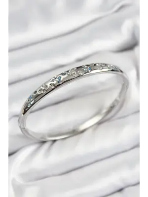 Pirinç Zirkon Taşlı Kelebek Model Gümüş Renk Kadın Kelepçe