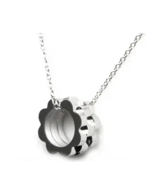 Rolex Model Yüzük Formlu Çelik Kolye Gold & Silver Tasarım