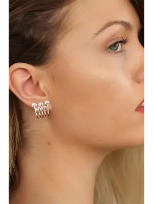 Rose Renk Ağaçlı Bayan Küpe