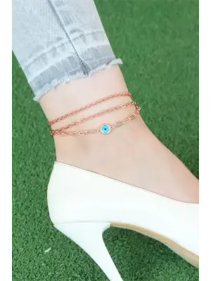 Rose Renk Zincirli Nazar Figürlü Hal Hal