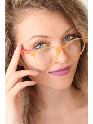   Sarı Renk Oval Turuncu Renk Bayan Gözlük