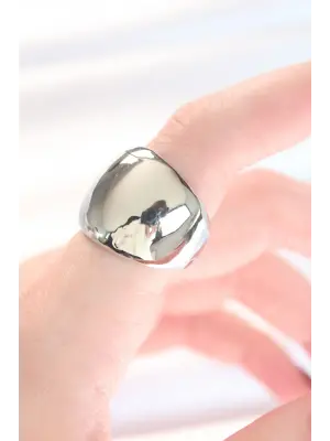 Silver Renk Ayarlanabilir Bombeli Ayna Yüzük
