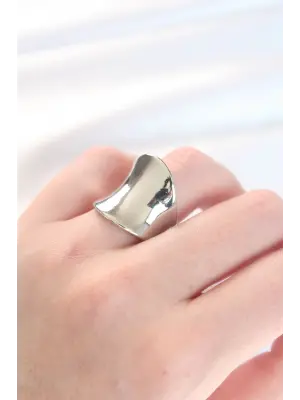 Silver Renk Ayarlanabilir Kavisli Ayna Yüzük