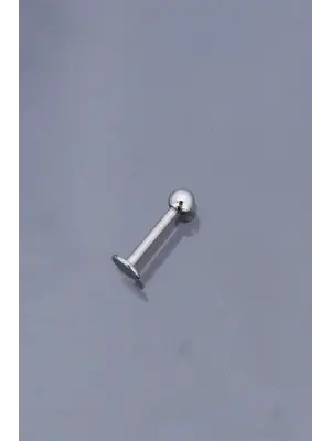 Silver Renk Düz Bar Tek Taraflı Top Model 316L Cerrahi Çelik Piercing