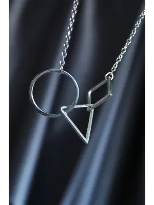 Silver Renk Squid Game Unisex Kolye