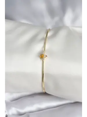 Sinek Figürlü Gold Renk Pirinç Kadın Bileklik