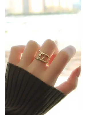 Su Yolu Tasarımlı Ayarlamalı Metal Yüzük