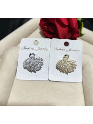Swarovski Taşlı Zarif Kuğu Model Kadın Broş