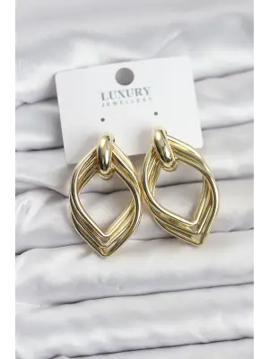 Vintage Gold Renk Çelik Kadın Küpe