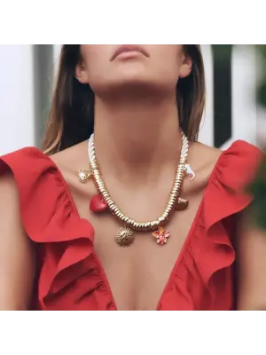 Vip Kolye Çiçekli Güneş Desenli