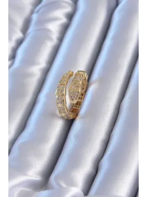 VIP Seri Altın Yılan Model Çelik Yüzük