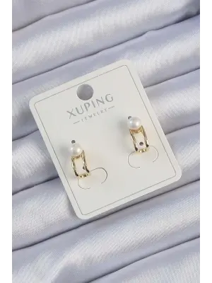 Xuping Altın İnci Taşlı Halka Küpe