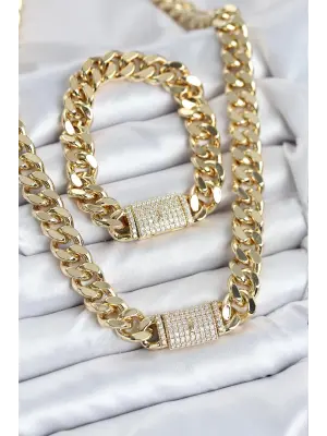 Xuping Gurmet Gold Renk Kolye ve Bileklik Seti