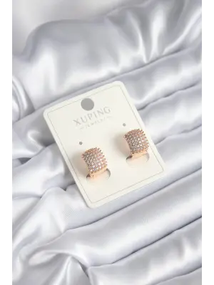 Xuping Model Yoğun Zirkon Taşlı Çelik Küpe