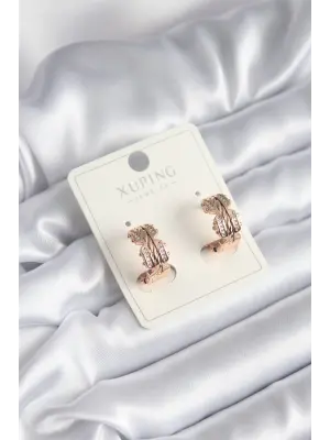 Xuping Model Zirkon Taşlı Halka Çelik Küpe