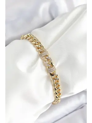 Xuping Pirinç Klasik Zincir Model Gold Renk Kadın Bileklik