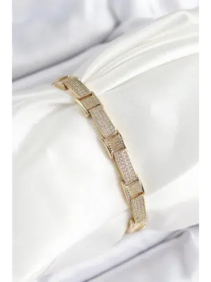 Xuping Pirinç Parçalı Gurmet Model Gold Renk Kadın Bileklik