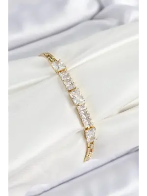 Xuping Pirinç Parçalı Su Yolu Model Gold Renk Kadın Bileklik