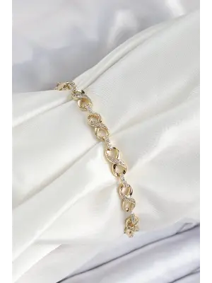 Xuping Pirinç Sonsuzluk Model Gold Renk Kadın Bileklik