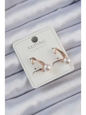 Xuping Rose Renk İnci Taşlı Ezme Küpe