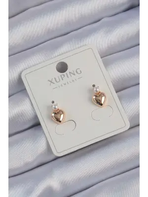 Xuping Rose Renk İncili Ayna Model Kalp Küpe