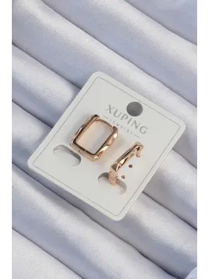 Xuping Rose Renk Lazer Kesim Ezme Küpe