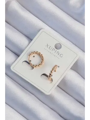 Xuping Rose Renk Topçuk Görünüm Halka Küpe