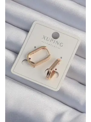 Xuping Rose Renk Yansımalı Dikdörtgen Küpe