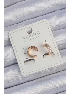 Xuping Rose Renk Zirkon Taş Kaplama Earcuff Küpe