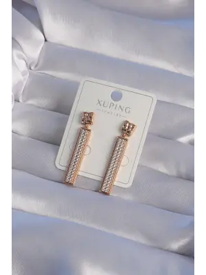 XUPİNG Rose Renk Zirkon Taşlı Su Yolu Küpe