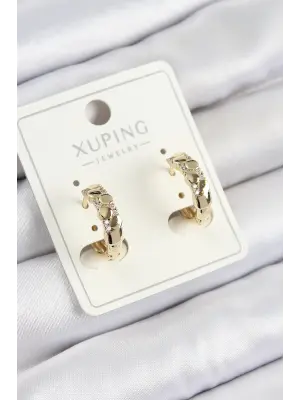 Xuping Zirkon Taşlı Halka Model Gold Renk Kadın Küpe