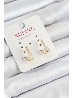Xuping Zirkon Taşlı I Model Gold Renk Kadın Küpe