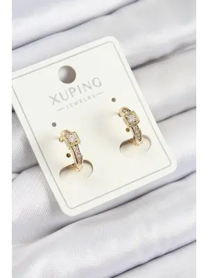 Xuping Zirkon Taşlı Kemer Model Gold Renk Kadın Küpe