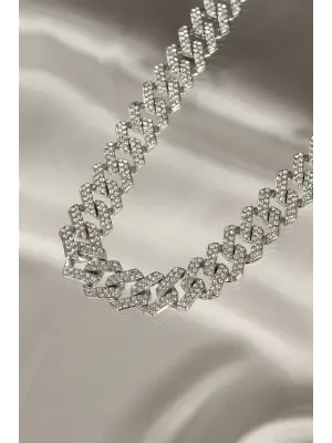 Yeni Sezon Zirkon Taşlı Şık Tasarımlı Kadın Çelik Kolye