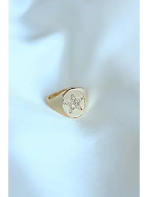 Yıldız Model Gold Renk Yüzük