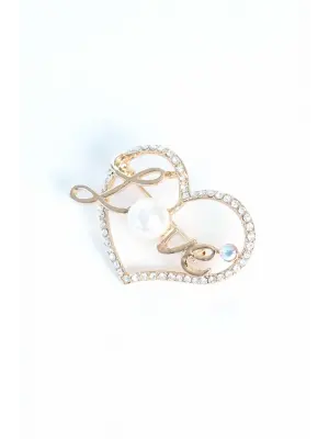 Zirkon Taşlı Metal Broş