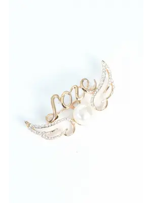 Zirkon Taşlı Metal Broş