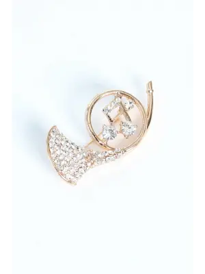 Zirkon Taşlı Metal Broş