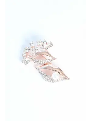 Zirkon Taşlı Metal Broş